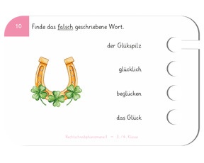 Rechtschreibphänomene - Beispielkarte Wortfamilien 2