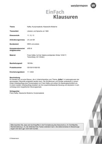 Produktabbildung zu Kurzprosatexte von Franz Kafka | Literatur und Sprache um 1900 - Franz Kafka: Auf der Galerie (entstanden Winter 1916/17)