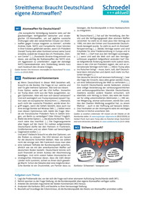 Produktabbildung zu Streitthema: Braucht Deutschland eigene Atomwaffen? - - Politik ab Klasse 10