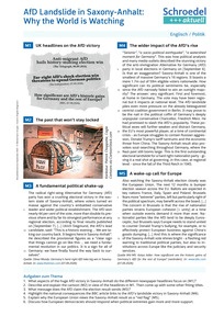 Produktabbildung zu AfD Landslide in Saxony-Anhalt: Why the World is Watching - - Englisch / Politik ab Klasse 10