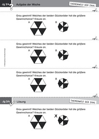 Produktabbildung zu Themenwelt der Zahl: Aufgabe der Woche 14/2016 - Wahrscheinlichkeit: Gewinnchancen am Glücksrad (Klasse 3/4)