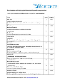 Produktabbildung zu Downloadpaket Aufarbeitung des Nationalsozialismus (Erinnerungskultur) - Materialien für die Klassenstufen 9 bis 13