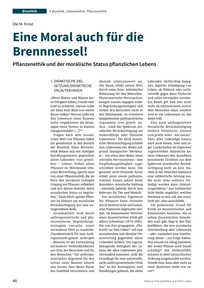 Produktabbildung zu Eine Moral auch für die Brennnessel! - Pflanzenethik und der moralische Status pflanzlichen Lebens