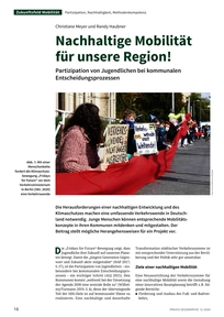 Produktabbildung zu Nachhaltige Mobilität für unsere Region! - Partizipation von Jugendlichen bei kommunalen Entscheidungsprozessen