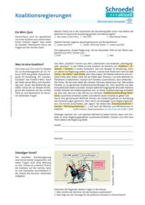 Produktabbildung zu Koalitionsregierungen (Demokratie kompakt) - - Fächerübergreifend / Politik ab Klasse 8