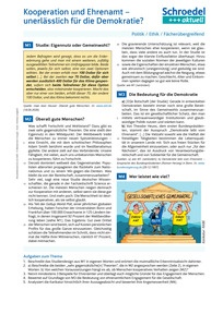 Produktabbildung zu Kooperation und Ehrenamt - unerlässlich für die Demokratie? - - Politik / Ethik / Fächerübergreifend ab Klasse 9