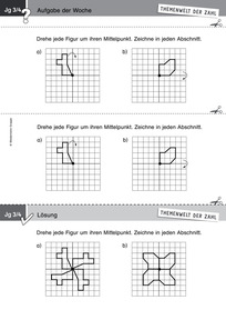 Produktabbildung zu Themenwelt der Zahl: Aufgabe der Woche 12/2017 - Raum und Form: Figuren drehen, Drehergebnisse zeichnen (Klasse 3/4)