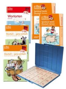 Startchancen-Paket DEUTSCH GWS: LÜK-Übungshefte mit Kontrollgerät blau