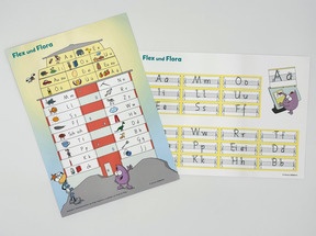 Flex und Flora Beilagen Lernpaket 1: Schreibtabelle und Buchstabenübersicht in Deutschschweizer Basisschrift