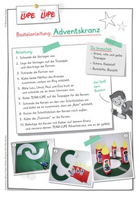 Produktabbildung zu LUPE - Adventskranz Bastelvorlage