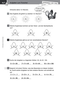 Produktabbildung zu Themenwelt der Zahl: 1x1-Blumen - Lösungen - Monatsspecial Mai 2015