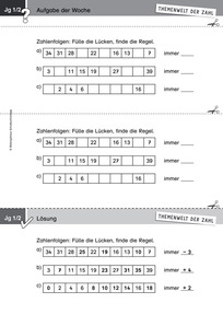 Produktabbildung zu Themenwelt der Zahl: Aufgabe der Woche 25/2016 - Zahlen und Operationen: Zahlenfolgen zum Addieren und Subtrahieren bis 100