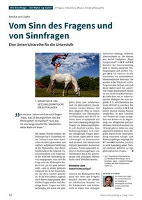 Produktabbildung zu Vom Sinn des Fragens und von Sinnfragen - Eine Unterrichtsreihe für die Unterstufe