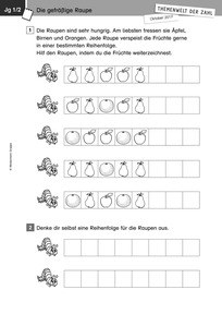 Produktabbildung zu Themenwelt der Zahl: die gefräßige Raupe - Kopiervorlagen - Monatsspecial Oktober 2017
