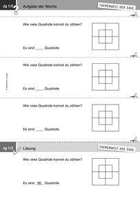Produktabbildung zu Themenwelt der Zahl: Aufgabe der Woche 03/2018 - Raum und Form: Quadrate in einem komplexen Bild bestimmen (Klasse 1/2)