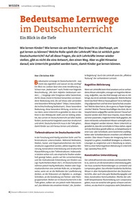 Produktabbildung zu Bedeutsame Lernwege im Deutschunterricht - Ein Blick in die Tiefe