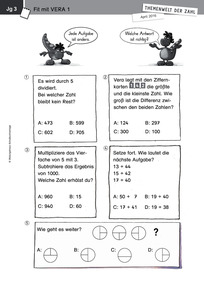 Produktabbildung zu Themenwelt der Zahl: Fit mit VERA - Kopiervorlagen - Monatsspecial April 2016