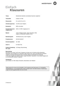 Produktabbildung zu Motivähnliche Gedichte verschiedener Epochen vergleichen | Literatur um 1800 - "Johann Wolfgang Goethe: Jägers Abendlied (1789). Joseph von Eichendorff: Zwielicht (1815)"
