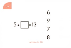 Beispielkarte: Addition bis 20