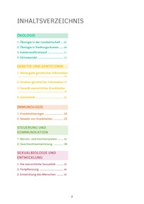 Produktabbildung zu Inhaltsverzeichnis BIO LOGISCH 4 Übungsbuch, neuer Lehrplan