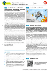 Produktabbildung zu Reporter ohne Grenzen: Bericht zur Pressefreiheit 2025 - Praxis Politik & Wirtschaft aktuell 10/2025
