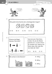 Produktabbildung zu Themenwelt der Zahl: Fit mit VERA 2 - Kopiervorlagen - Monatsspecial April 2014