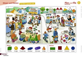 Flex und Flo Poster-Set Gesprächsanlässe im Mathematikunterricht 1: Poster 8 - Sachrechnen