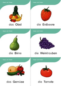 BAUSTEINE Wort-Bild-Karten 1-4 zum Thema Essen und Trinken (Auswahl)
