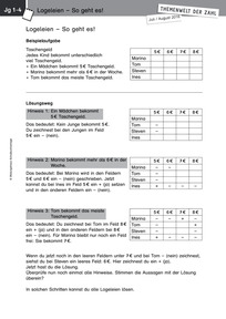 Produktabbildung zu Themenwelt der Zahl: Sommer-Logeleien - Kopiervorlagen - Monatsspecial Juli / August 2016