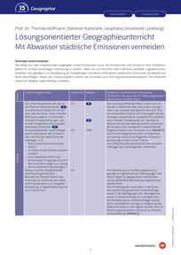Produktabbildung zu Unterrichtsverlaufplan: Lösungsorientierter Geographieunterricht - Mit Abwasser städtische Emissionen vermeiden - 15 Minuten Geographie - Unterrichtseinheit 20