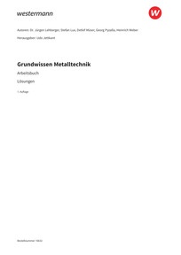 Probeseiten Grundwissen Metalltechnik - Arbeitsbuch - Lösungen, 1. Auflage 2026