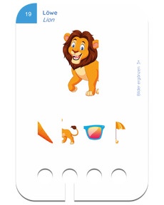 Bilder ergänzen 3+. Beispielkarte Löwe