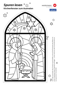 Produktabbildung zu Spuren lesen Kirchenfenster Ausmalbild