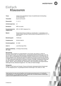 Produktabbildung zu Analyse eines pragmatischen Textes mit weiterführendem Schreibauftrag (Erörterungsauftrag) | Epoche der Romantik - Monika Schmitz-Emans: Einführung in die Romantik. 4., überarbeitete und erweiterte Auflage. Darmstadt: Wissenschaftliche Buchgesellschaft 2016, S. 8-12 (605 Wörter)