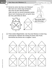Produktabbildung zu Themenwelt der Zahl: Haus vom Nikolaus - Kopiervorlagen - Monatsspecial November 2018