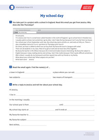 Produktabbildung zu My school day - Englisch-Arbeitsblatt zum Thema Schule
