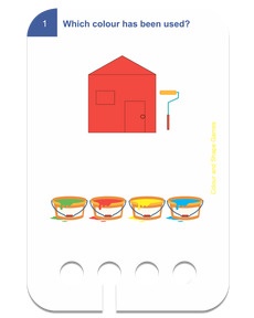 Farb- und Formspiele. Beispielkarte Rot