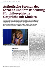 Produktabbildung zu Ästhetische Formen des Lernens und ihre Bedeutung für philosophische Gespräche mit Kindern