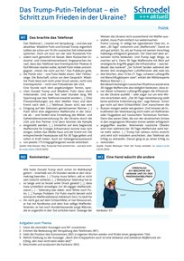 Produktabbildung zu Das Trump-Putin-Telefonat - ein Schritt zum Frieden in der Ukraine? - - Politik ab Klasse 9