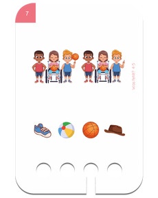 Was fehlt 4-5+. Beispielkarte Basketball