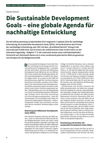 Produktabbildung zu Die Sustainable Development Goals – eine globale Agenda für nachhaltige Entwicklung
