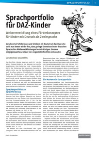 Produktabbildung zu Sprachportfolio für DAZ-Kinder - Weiterentwicklung eines Förderkonzeptes für Kinder mit Deutsch als Zweitsprache