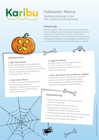 Produktabbildung zu Karibu - Halloween für den DaZ-Unterricht - monstermäßig motivierendes Memo-Sprachspiel