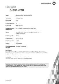 Produktabbildung zu Heinrich von Kleist: Der zerbrochne Krug | Literatur um 1800 - Heinrich von Kleist: Der zerbrochne Krug. Ein Lustspiel (1811)  Ende des elften Auftritts