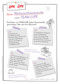 Produktabbildung zu LUPE - Wunschzettel Rätsel