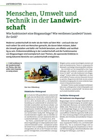 Produktabbildung zu Menschen, Umwelt und Technik in der Landwirtschaft - Wie funktioniert eine Biogasanlage? Wie verdienen Landwirt*innen ihr Geld?