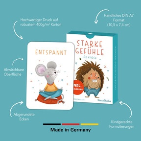 Gefühlskarten für Kinder: Handgezeichnete Waldtiere zeigen 40 verschiedene Emotionen - ideal für Gespräche über Gefühle