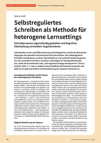 Produktabbildung zu Selbstreguliertes Schreiben als Methode für heterogene Lernsettings - Schreibprozesse eigenständig gestalten und kognitive Überlastung vermeiden: Argumentieren