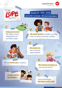 Produktabbildung zu TEAM LUPE ERMITTELT Klassenregeln - Regeln für ein glückliches Miteinander