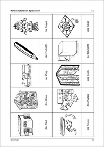 Sprachschatzkiste: Wortschatzkärtchen (Muster)
